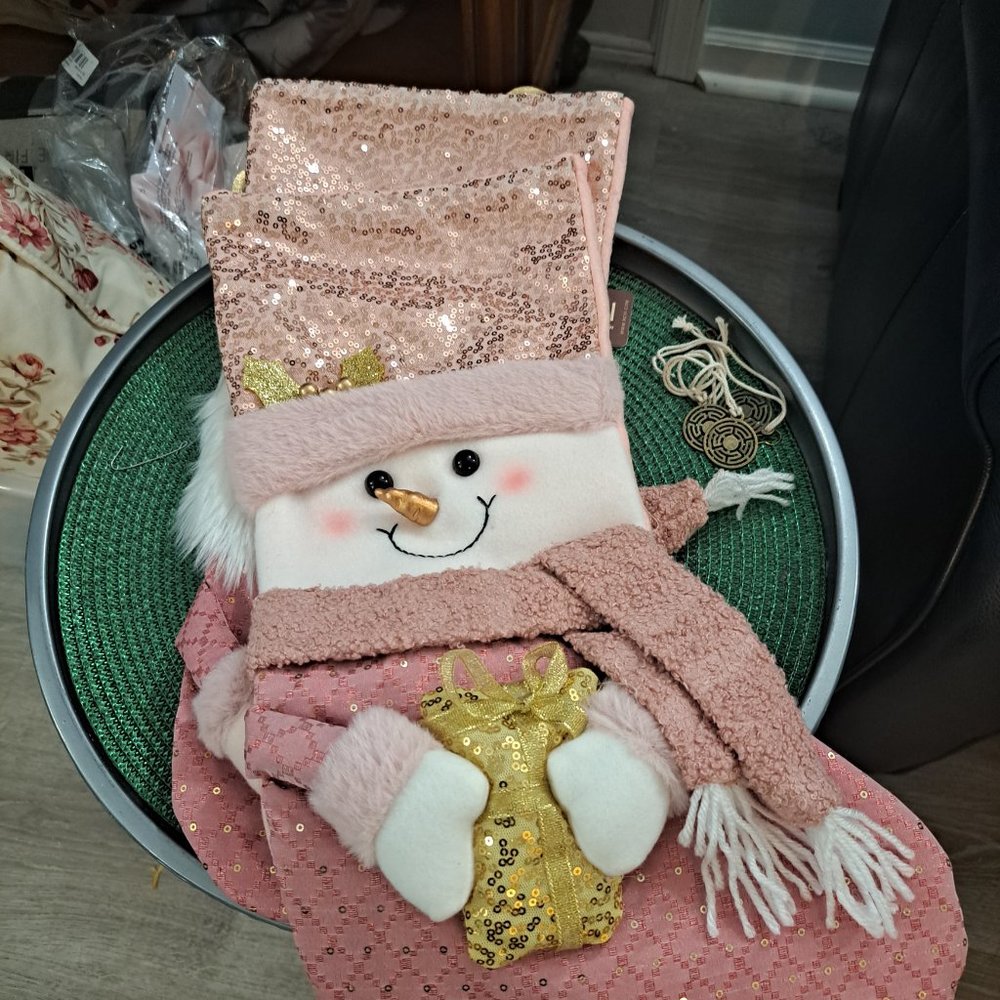 Pink Christmas stocking